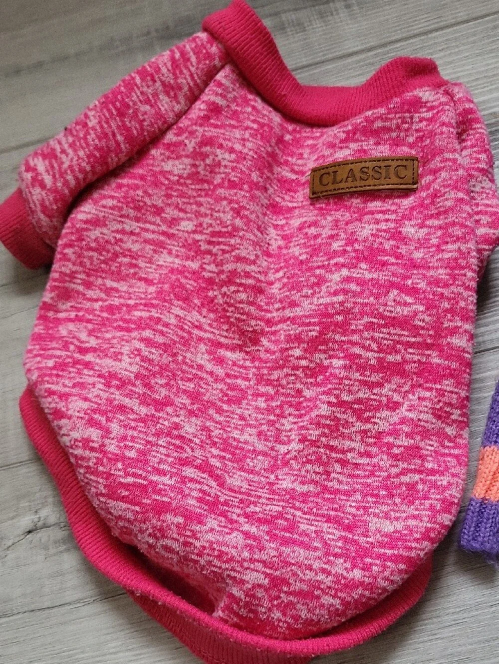 Pink Knit Pullover and Purple Patterned Sweater Bundle